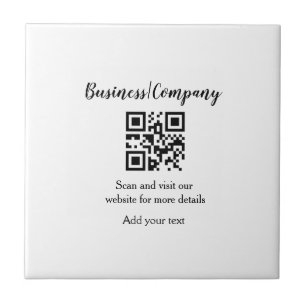 Simple business company website barcode QR add nam Tile