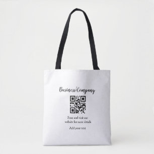 Simple business company website barcode QR add nam Tote Bag