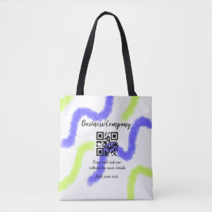 Simple business company website barcode QR add nam Tote Bag