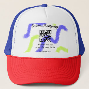 Simple business company website barcode QR add nam Trucker Hat