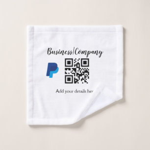 Simple business company website barcode QR add nam Wash Cloth