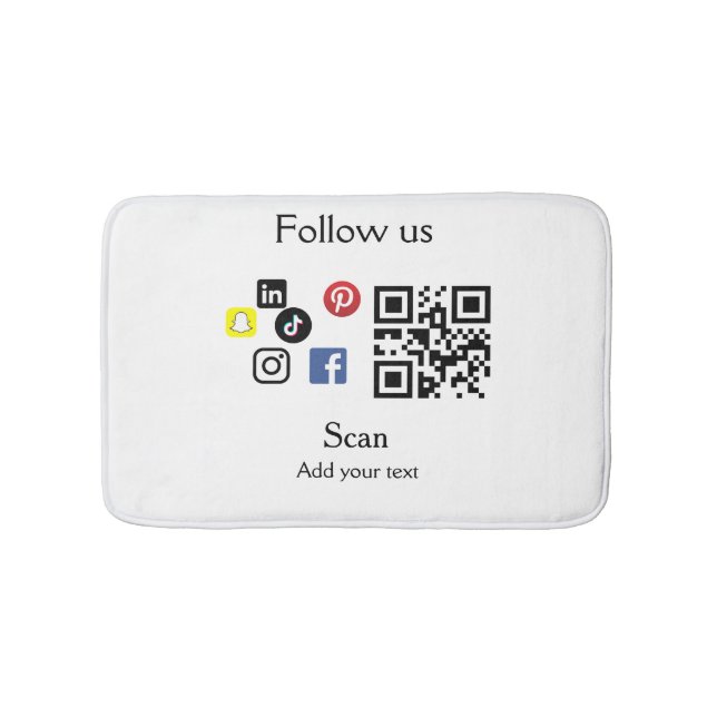 Simple business company website barcode QR code Bath Mat (Front)