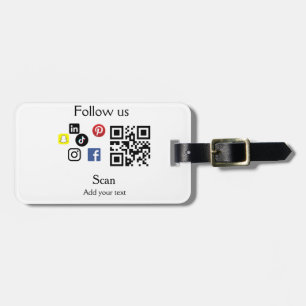 Simple business company website barcode QR code Luggage Tag