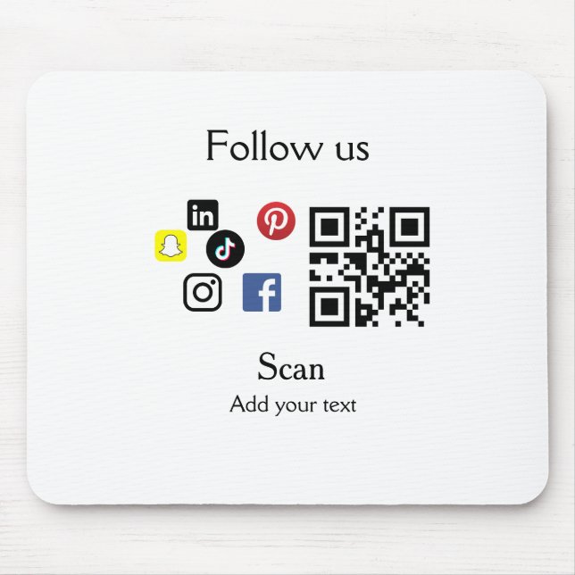 Simple business company website barcode QR code Mouse Pad (Front)
