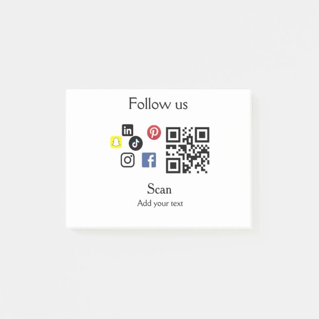 Simple business company website barcode QR code Post-it Notes (Front)