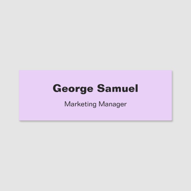Simple Business Employee Classic Name Tag (Front)