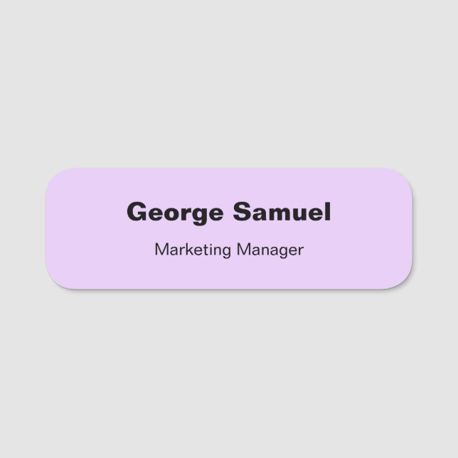 Simple Business Employee Classic Name Tag (Front)