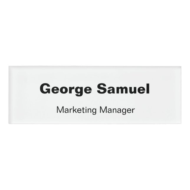 Simple Business Employee Name Tag (Front)