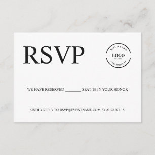 Simple Business event Logo Reserved seats Custom Enclosure Card