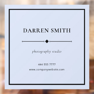Simple Business Frame Pastel Blue Window Decal