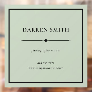 Simple Business Frame Sage Green Window Decal