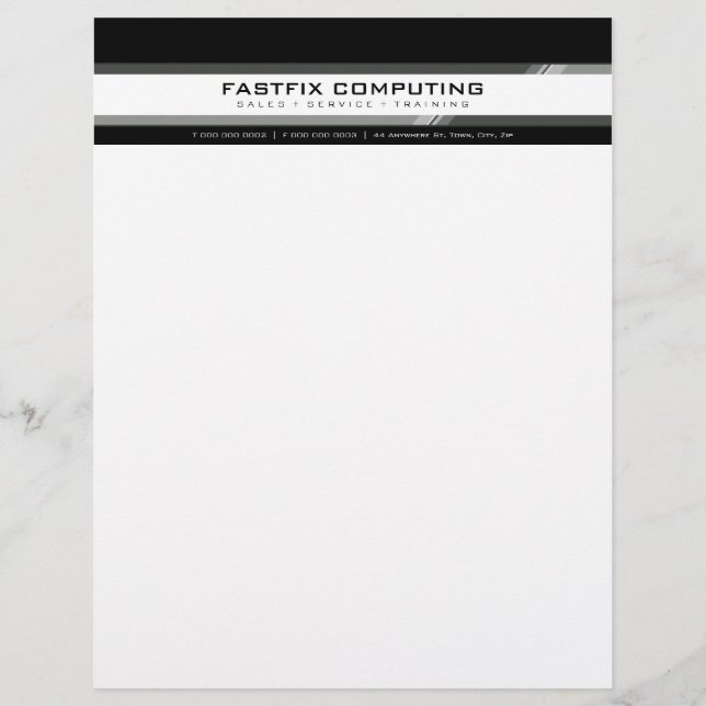 SIMPLE BUSINESS LETTERHEAD :: hi-tech zing 1L (Front)