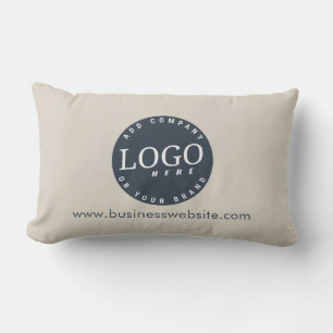 Simple Business Logo and Website Custom Lumbar Cushion