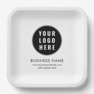 Simple Business Logo and Website Promotional Paper Plate
