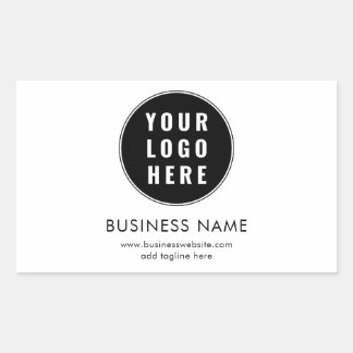 Simple Business Logo and Website Promotional Rectangular Sticker