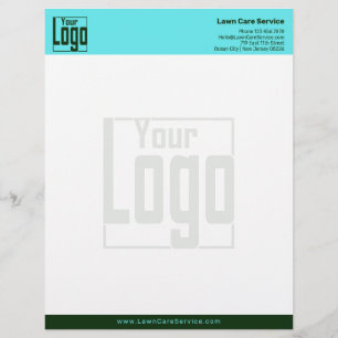 Simple Business Logo Blue & Dark Green Custom Letterhead