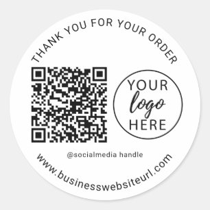 Simple Business Logo Classic Round Sticker