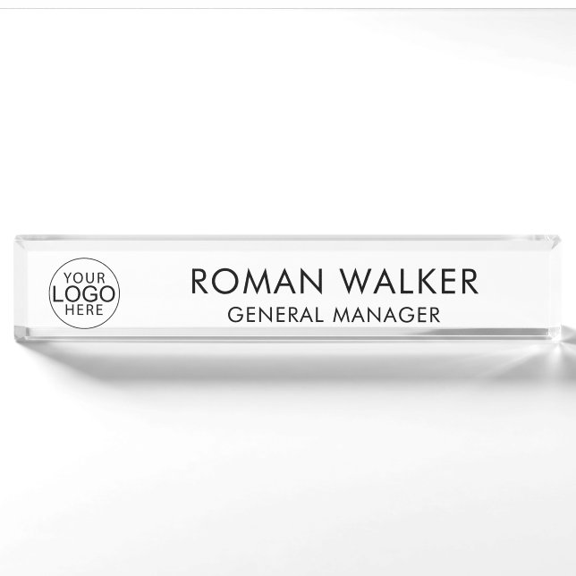 Simple Business Logo Corporate Custom Nameplate (Front)