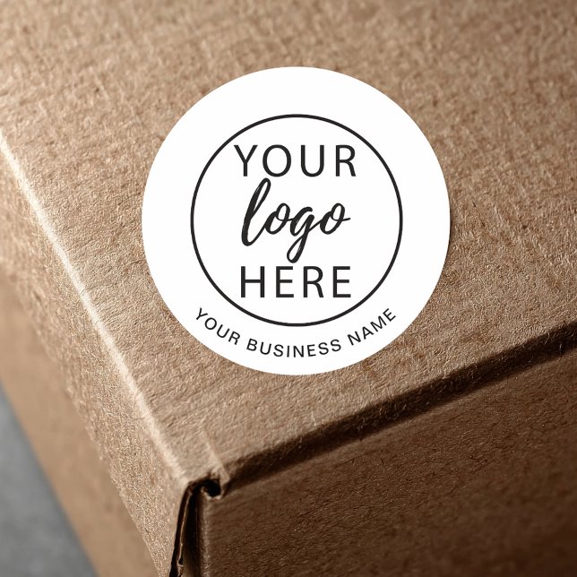 Simple Business Logo Custom Classic Round Sticker (Simple Business Logo Custom Classic Round Sticker)
