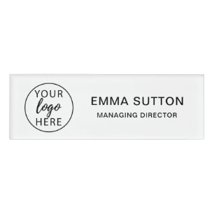Simple business logo custom name tag