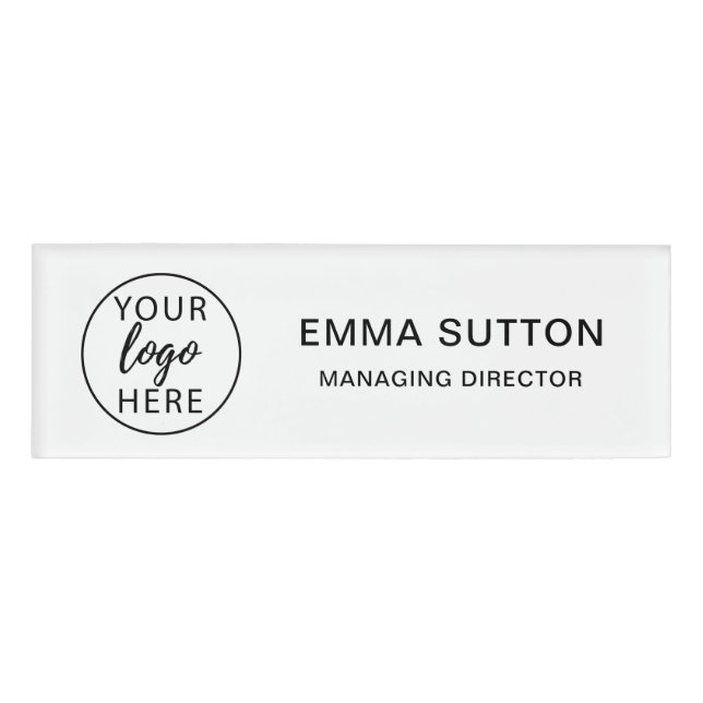 Simple business logo custom name tag (Front)