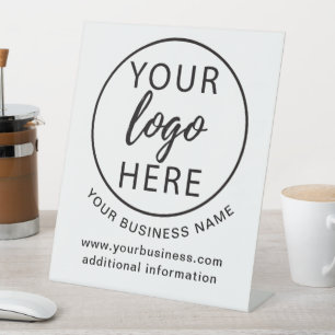Simple business logo custom pedestal sign