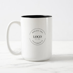 Simple Business logo Custom QR code website pro Two-Tone Coffee Mug