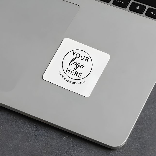 Simple Business Logo Custom Square Sticker (Simple Business Logo Custom Square Sticker)