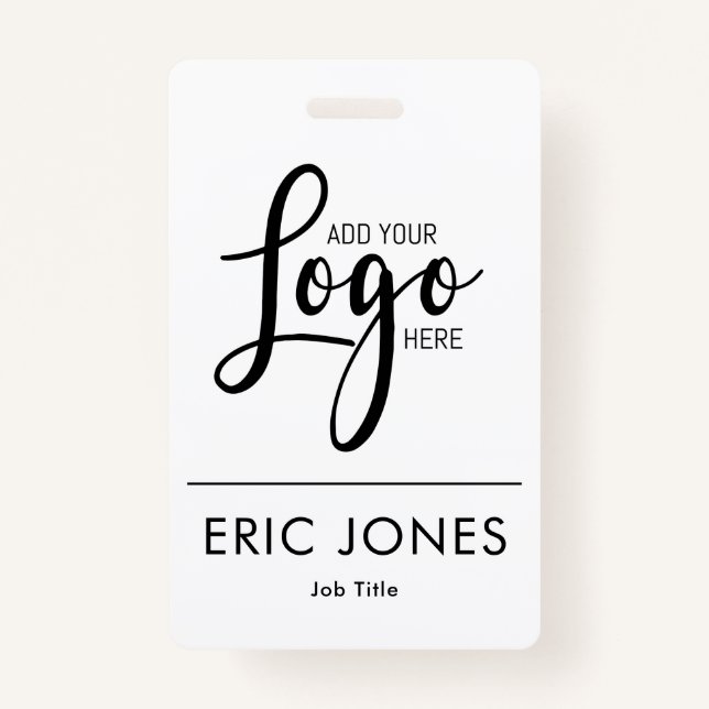 simple BUSINESS LOGO employee ID identification ID Badge (Front)