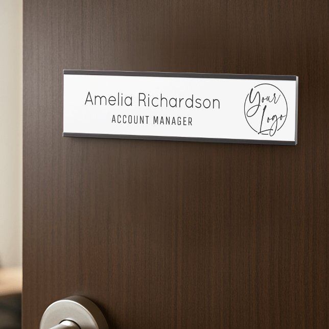 Simple Business Logo Employee Name Job Title Door Sign (Creator Uploaded)