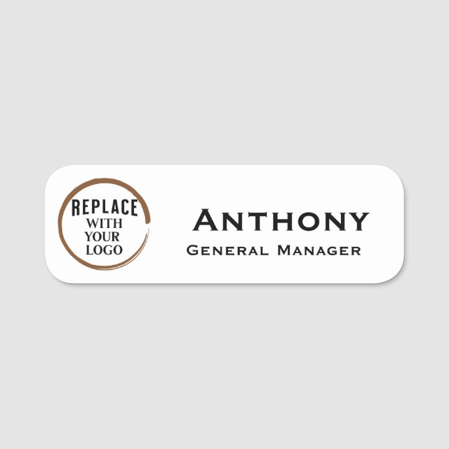 Simple Business Logo Employee Title Name Tag (Front)