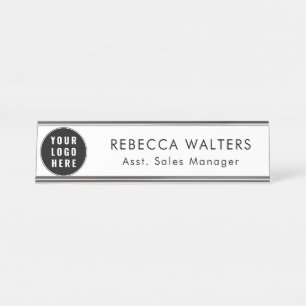 Simple Business Logo Employees Custom Desk Name Plate