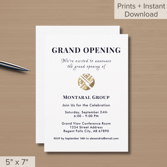 Simple Business Logo Grand Opening Invitation (Creator Uploaded)