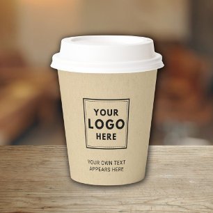 Simple Business Logo Kraft Paper Professional Cups