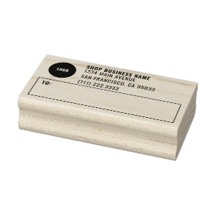 Simple Business Logo Mailing Shipping Labels Rubber Stamp