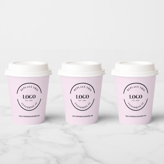 Simple business logo Modern professional Pink Paper Cups (Multi)