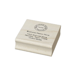 Simple Business Logo Name Address Rubber Stamp
