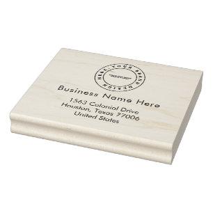 Simple Business Logo Name Address Rubber Stamp