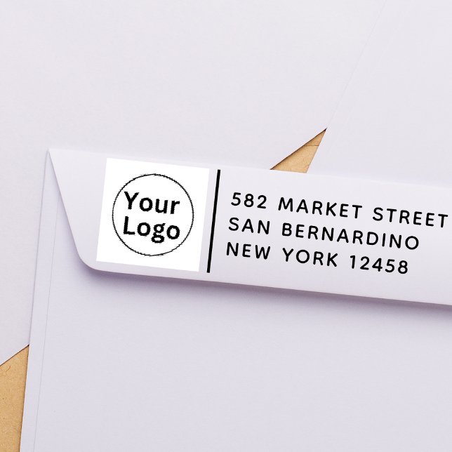 Simple Business Logo Name & Address Self-inking Stamp (Creator Uploaded)
