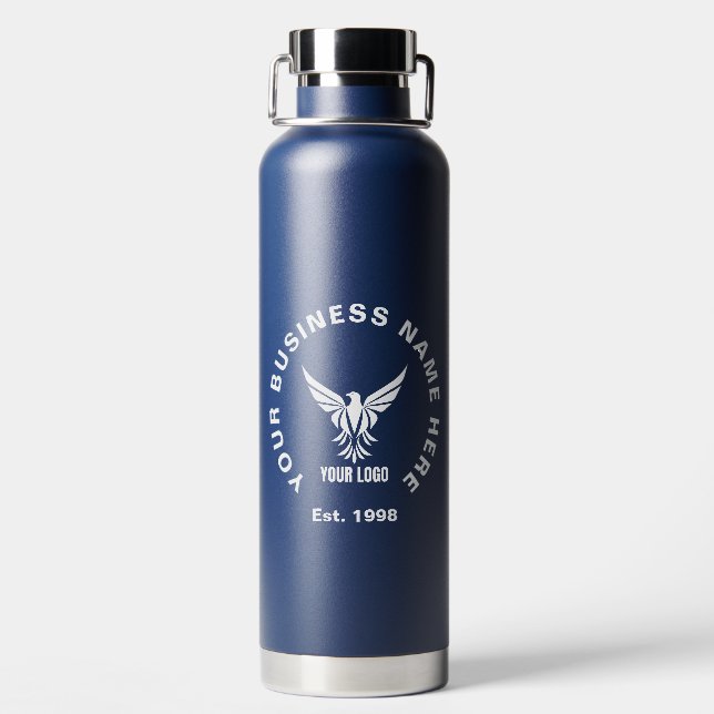 Simple Business Logo Promotional Advertising  Water Bottle (Back)