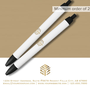 Simple Business Logo Promotional Black Ink Pen