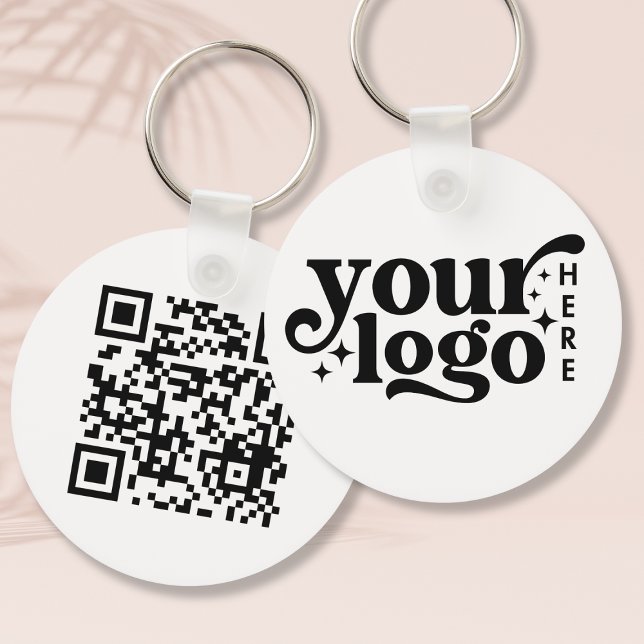Simple Business Logo QR Code Company Promotional  Key Ring (Simple Business Logo QR Code Company Promotional Keychain)