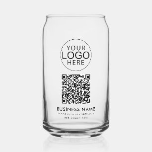 Simple Business Logo QR Code Corporate Events Can Glass