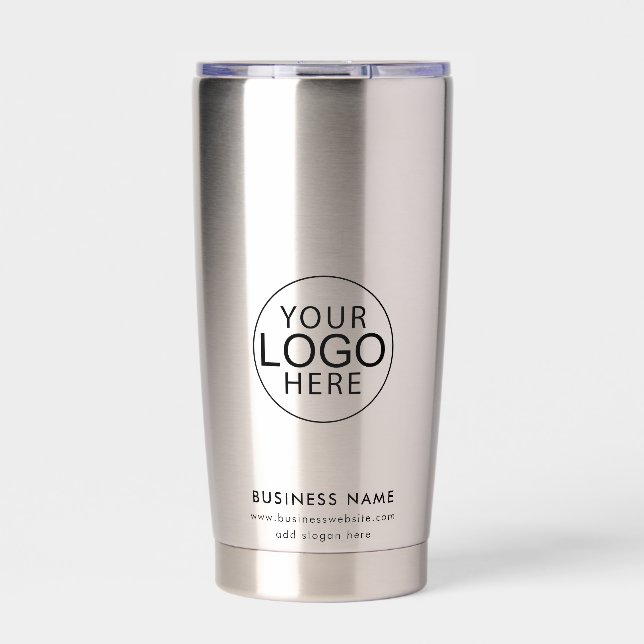 Simple Business Logo QR Code Promo Swag Insulated Tumbler (Front)
