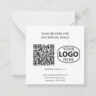 Simple Business Logo QR Code Typography Custom Card