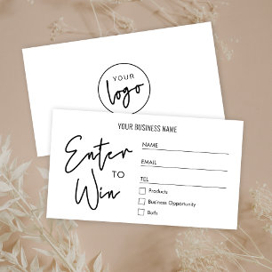 Simple Business Logo Raffle Enter to Win Ticket