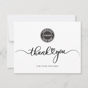 Simple Business Logo Script Thank You Card
