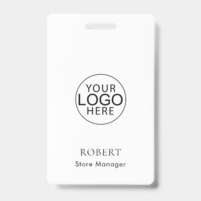 Simple Business Logo Store Staff Custom ID Badge (Front)