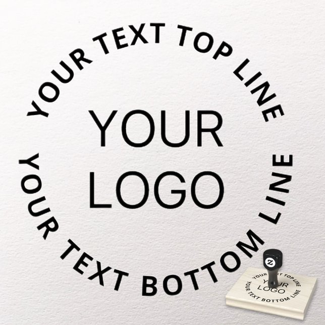 Simple Business Logo Upload & Customisable Text Rubber Stamp (Creator Uploaded)