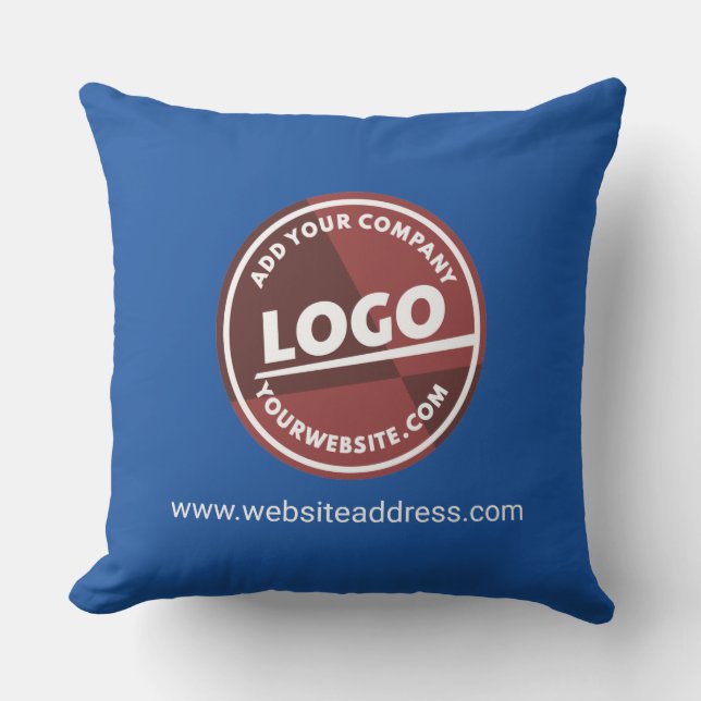 Simple Business Logo Website Address Custom Cushion (Front)